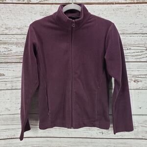 Global Culture Women's Plum Polar Fleece Full Zip Jacket Size Small